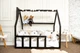 Детская кровать домик Монтессори BUSY WOOD напольная с ламелями Модель 1 120х60 см черный - изображение 6