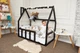 Детская кровать домик Монтессори BUSY WOOD напольная с ламелями Модель 1 120х60 см черный - изображение 4