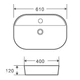 Раковина накладная Mixxus Premium ELLIPSE-0204 600х380х115mm с отверстием под смеситель (MP6679) - изображение 6