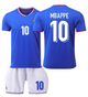 Футбольная форма детская Mbappe (Мбапе) 10 Сборная Франции, сезон 24/25, 30 размер, рост 150-160 см, синяя с белым - изображение 1