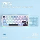 Беспроводная Игровая (2.4G, Bluetooth) AULA S75 Pro Бело-Синяя Клавиатура, 75%, 4000 mAh, Star Vector Switches, RGB - изображение 6