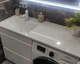 Стільниця 1240х510 з суцільнолитою чашею ''Тіфані'' розмірами 540х300 товщиною 30мм у кольорі Білий глянець - изображение 1