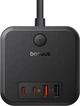 Сетевой фильтр Baseus PowerCombo Cube Power Strip 3AC+2U+2C 30W 1.5m EU Cluster Black (E00066400117-00) - изображение 1