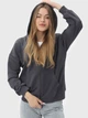 Набор толстовок на молнии с капюшоном женских Ray Premium Loose U0409W-Dark Grey-Black L 2 шт Темно-серый/Черный (RAY2000000046709) - изображение 9