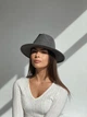 Шляпа шерстяная Федора D.Hats темно серого цвета - изображение 7