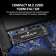 SSD накопитель Corsair MP700 ELITE 2 TB CSSD-F2000GBMP700ENH, PCIe 5.0 x4 NVMe (up to 10,000/8500 MB/s) - изображение 11
