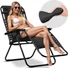 Садовое пляжное кресло шезлонг раскладное Sofotel ChillWell Soft из 3D-пены (до 120 кг) черное - изображение 3
