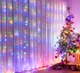 Світлодіодна водонепроникна гірлянда завіса водоспад 3x3 300 led з дистанційним пультом RGB - зображення 1