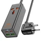 Зарядне GaN HOCO AC10A Barry GaN PD65W QC3.0 2*USB 2*Typec-C, універсальна розетка AC EU/UK/US, кабель 1.5м - зображення 1