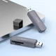 Картрідер HOCO HB45 Spirit USB2.0 сірий Підтримка TF/SD карт - изображение 3