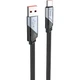 Кабель HOCO U119 USB AM - Type-C 5A 1.2м нейлонове оплетення алюмінієві роз'єми чорний - зображення 3