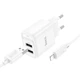 Мережевий зарядний пристрій з кабелем HOCO C141A Smart dual-port charger set(iP) White (6942007627870) - изображение 1