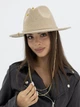Шляпа федора из шерсти D.Hats с цепью и булавкой цвет бежевый - изображение 1