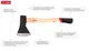 Топор, 1000 г, ручка пекан, 48-57 HRC INTERTOOL HT-0258 - изображение 6