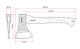 Топор, 800 г, ручка из фибергласса INTERTOOL HT-0262 - изображение 12