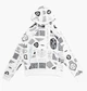 Кофта чоловіча Jordan M Ess Aop Flc Po 2XL Білий HM7254-133 - зображення 1