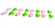 ZOLA Валики для ламінування Round Curl Pink and Green (S,S1,M,M1,L,L1,XL,XL1), 8 пар - изображение 2