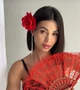 Веер ажурный кружевной красный - изображение 3