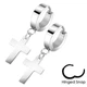 Серьги-кольца из стали Spikes SE2079-ST с крестами - изображение 2