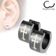 Серьги-кольца из стали с крестами Spikes SSE-015 - изображение 2