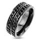 Мужское двойное кольцо-антистресс из стали Spikes R-M7563K-12 с вращающимися цепочками (Размер 12 (наш 21,5)) - изображение 4