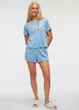 Женская велюровая пижама FS Juicy Футболка + Шорты L Blue (7621) - изображение 2