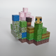Магнитный конструктор Minecraft Майнкрафт Сакура 94 блоков 5 случайных фигурок - изображение 5