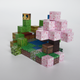 Магнитный конструктор Minecraft Майнкрафт Сакура 94 блоков 5 случайных фигурок - изображение 7