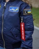 Бомбер MA-1 дівочий синій з нашивками 104 см - изображение 2