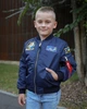 Бомбер MA-1 хлопчачий синій з нашивками 98 см - изображение 1