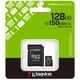 Карта памяти Kingston 128GB (з SD адаптером) Class 10 UHS-I U1 V10 A1 - изображение 3