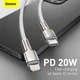 Кабель Baseus Cafule Series Metal Data Cable Type-C to iP PD 20W 2m White (CATLJK-B02) - изображение 15