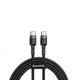 Кабель Baseus Cafule PD2.0 100W flash charging USB Type-C-Type-C cable (20V 5A) 2m Gray+Black (CATKLF-ALG1) - изображение 1