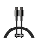 Кабель Baseus Tungsten Gold Fast Charging Data Cable Type-C to Type-C 100W 1m Black (CATWJ-01) - изображение 1