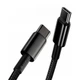Кабель Baseus Tungsten Gold Fast Charging Data Cable Type-C to Type-C 100W 2m Black (CATWJ-A01) - изображение 6