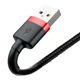 Кабель Baseus Cafule Cable USB For Lightning 2.4A 0.5m Red+Black (CALKLF-A19) - изображение 4