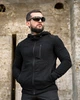 Тактическая флисовая кофта Honeycomb Black мужская военная флиска из флиса на трикотаже с утяжками XL - изображение 1