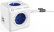 Rozgałęźnik sieciowy Allocacoc PowerCube Extended 2x USB, 4x type E (FR) 1.5 m Blue (2402BL/FREUPC) - obraz 1