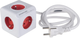 Rozgałęźnik sieciowy Allocacoc PowerCube Extended 2x USB, 5x type E (FR) 3 m Red (2304/FREXPC) - obraz 3
