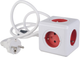 Rozgałęźnik sieciowy Allocacoc PowerCube Extended 2x USB, 5x type E (FR) 3 m Red (2304/FREXPC) - obraz 4
