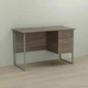 Компьютерный стол Ferrum-decor Гарри Дуб трюфель 16 мм, металл серый, 140x60х75 см - изображение 1