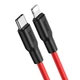 Дата кабель Hoco X21 Plus Silicone Type-C to Lightning (1m) Черный / Красный - изображение 4