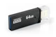 Флеш-накопитель USB3.0 64GB OTG GOODRAM OTN3 (Twin) Black (OTN3-0640K0R11) - изображение 1