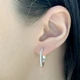 Серебряные серьги-кольца LoveR с инкрустацией фианитов - изображение 3