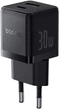 Мережевий зарядний пристрій Baseus Palm Fast Charger 30W EU Cluster Black Mini USB-C to USB-C cable (P1011160A113-01) - изображение 2