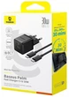 Мережевий зарядний пристрій Baseus Palm Fast Charger 30W EU Cluster Black Mini USB-C to USB-C cable (P1011160A113-01) - изображение 4
