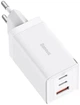 Мережевий зарядний пристрій Baseus GaN5 Pro Fast Charger 2C+U 65W White w/Type-C to Type-C (CCGP120202) - изображение 2