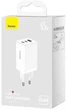 Мережевий зарядний пристрій Baseus GaN5 Pro Fast Charger 2C+U 65W White w/Type-C to Type-C (CCGP120202) - изображение 6