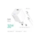 Зарядний пристрій ColorWay GaN Mini 30W PD Port PPS USB-C white + cable Type-C (CW-CHS054PDC-WT) - зображення 7