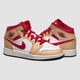 Кросівки жіночі Jordan 1 Mid Light Cardinal Curry (Gs) 38.5 Бежевий 554725-201 - зображення 1